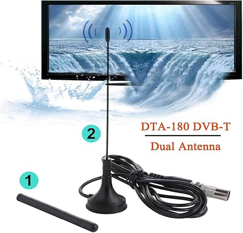 Miniatura 2 de DVB-T Televisión DTA-180 Antena de TV portátil interiorexterior con soporte 1080P para señales VHFUHF