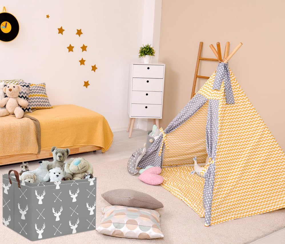 Miniatura 5 de HIYAGON - Cesta de bebé linda, contenedor de juguetes para niños y niñas, caja organizadora de almacenamiento, caja de regalo vacía, cesta