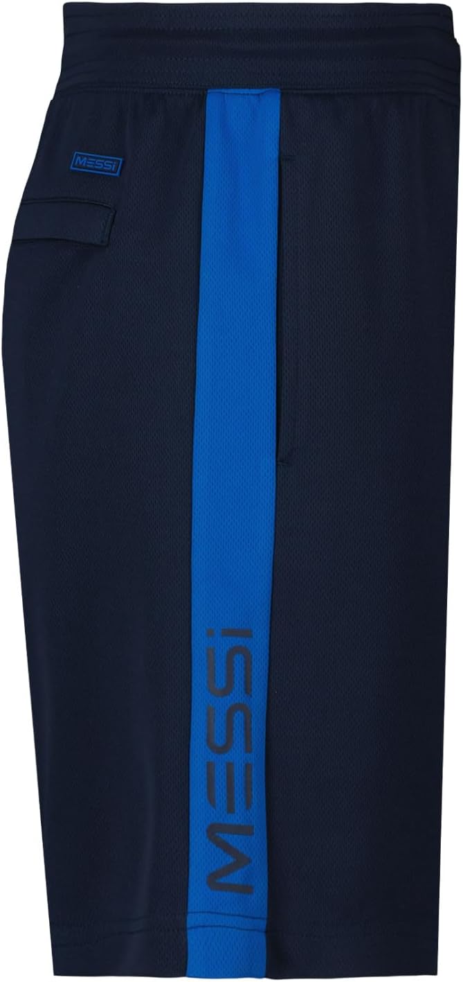 Messi Mens Lifestyle Closed Eye Mesh Shorts with Drawstring, Comfortable Fit, 100% Polyester - Image 6