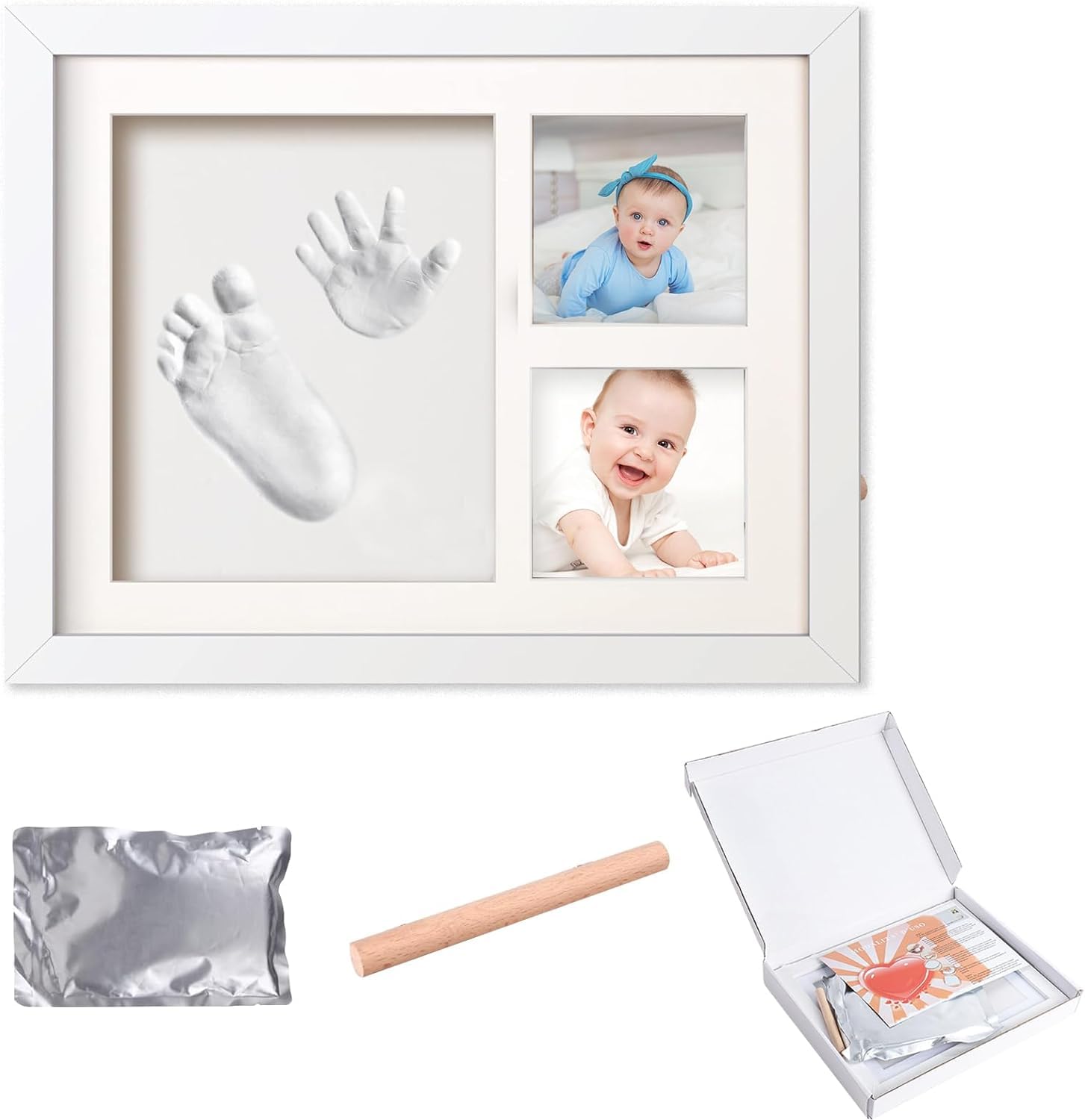 bebé Huellas Pies y Manos, Fotos de Ducha, Regalo Bautizo, Kit Registro Nacimiento, Regalo Novatos