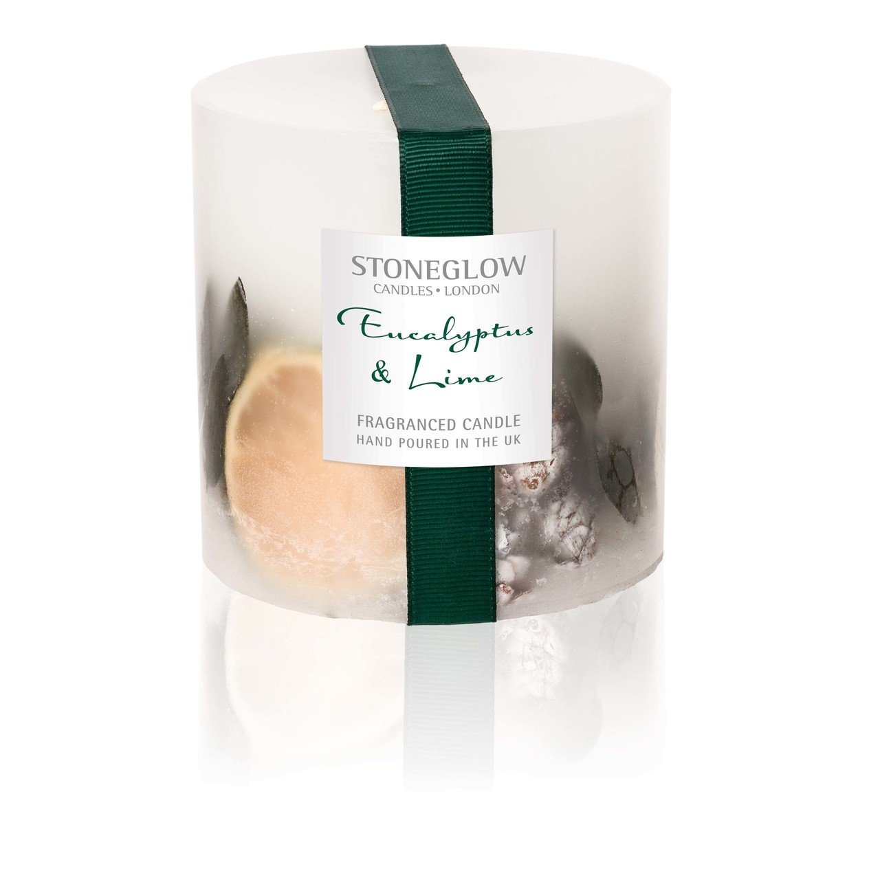 Stoneglow Amber Seasonal - Eucalyptus & Lime Fat Pillar Candle (6150)