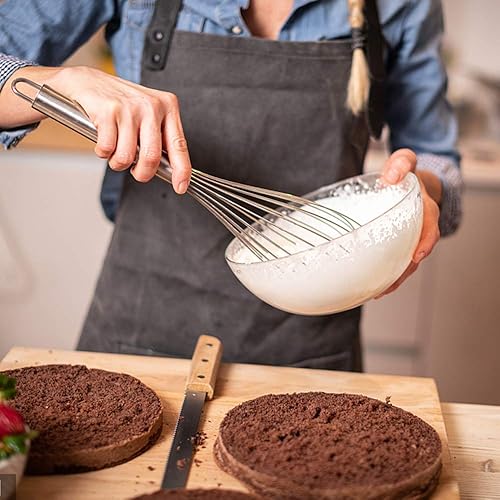 Miniatura 5 de Paquete de 3 batidores de globos de 9, 10, 12 pulgadas, batidor de alambre de doble globo, batidor de batidor de huevos, batidor de acero inoxidable