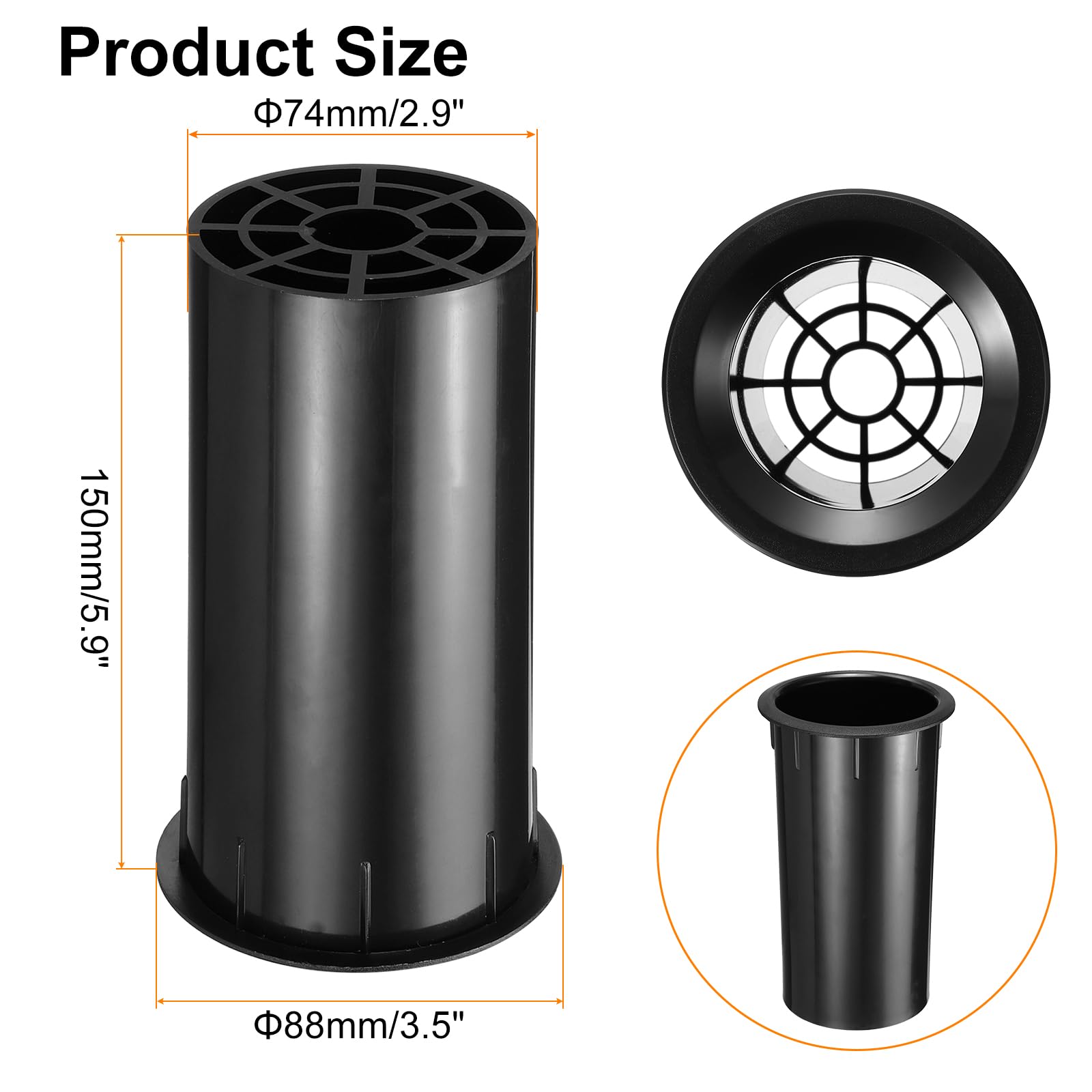 QUARKZMAN 3Pcs 74x150/2.9 x 5.9 Inch Tubo De Puerto De Altavoz Caja De Subwoofer Tubo De Graves Caja De Altavoz Puerto De Aire para Gabinetes De Altavoces DJ/PA