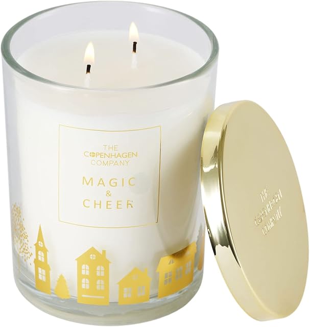Luxury Large Christmas scented candles gifts for women. Scented candles Christmas collection for long lasting fragrance | Cinnamon, Orange & Vanilla | Up to 65 hours burn time | The Copenhagen Company