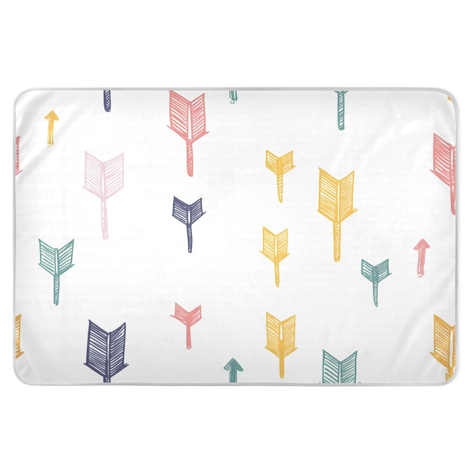 BOESI Doodle Colorful Arrow Pattern Waterproof Pads for Bedwetting and Incontinence, Reusable Pads, Reusable Diaper Pads for Bed, Sofa, Travel