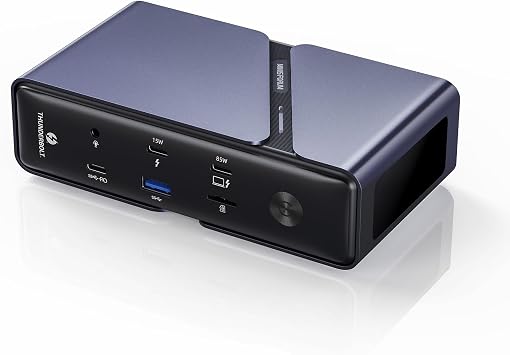 MINISFORUM TB4-01 Docking Station with Thunderbolt 4, Enclosure with Intel JHL 8440 Thunderbolt 4 Controller, DP1.4 | HDMI2.1 | TB4 Video Output | USB-A 3 | RJ45 Dock Station x 1