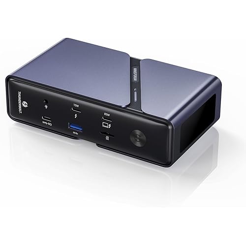 MINISFORUM TB4-01 Docking Station with Thunderbolt 4, Enclosure with Intel JHL 8440 Thunderbolt 4 Controller, DP1.4 | HDMI2.1 |TB4 Video Output | 3xUSB-A |1xRJ45 Dock Station