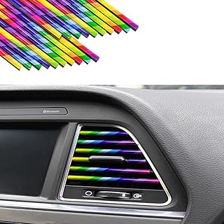 Kaber Egypt 2020 Car Air Conditioner Outlet Trim Chrome Plastic Trim Car Interior Decoration Strip Waterproof Bendable Universal Vent Outlet Decoration - 2 Meters - Multi Color