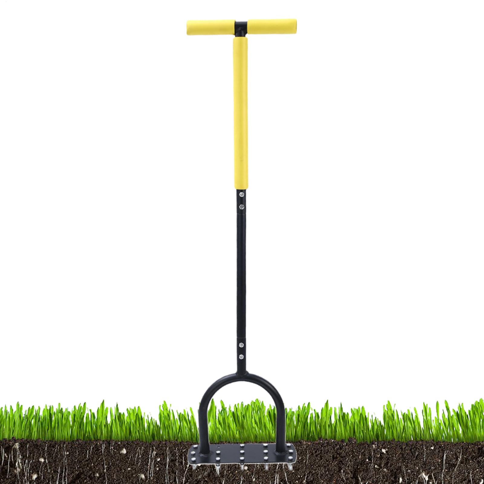 Aeratore Per Prato Punte Manuali Per Arieggiare Il Prato Con Manico A T | Estrattore Di Arieggiante Da Terreno per giardino, giardino posteriore, cortile, paesaggio, campo, area esterna e vivaio