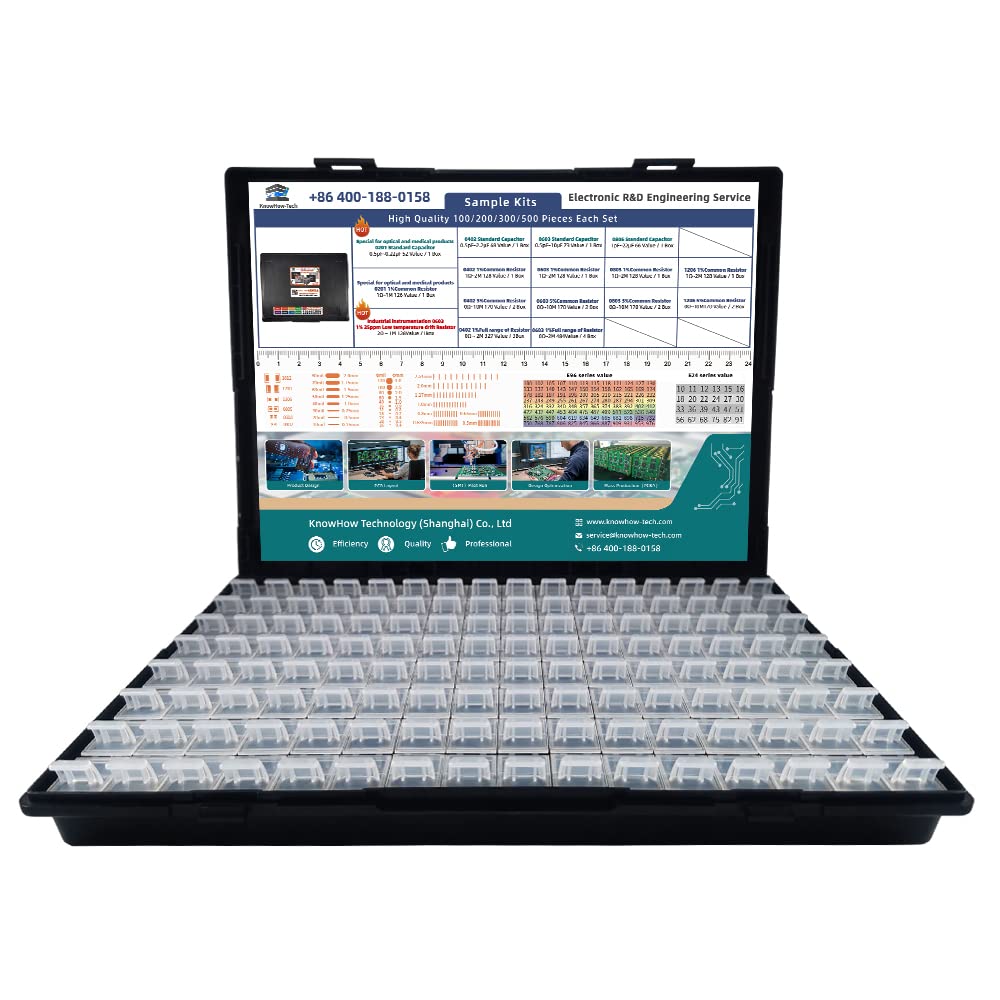 KnowHow Tech 0201 Package SMD 52 Value 500pcs Capacitor Sample Kit and