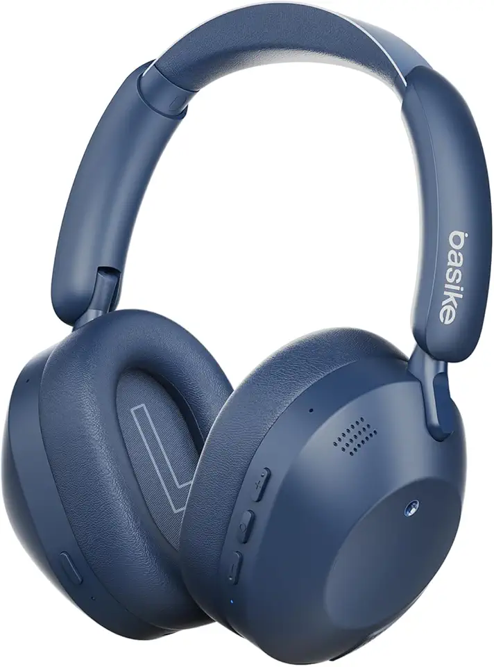 Fone de Ouvido Bluetooth 5.4, Headphone Sem Fio com Cancelamento de Ruído Ativo Híbrido, ENC para Chamadas, Modo Transparente, Áudio Hi-Pure, 50H de Bateria – Azul