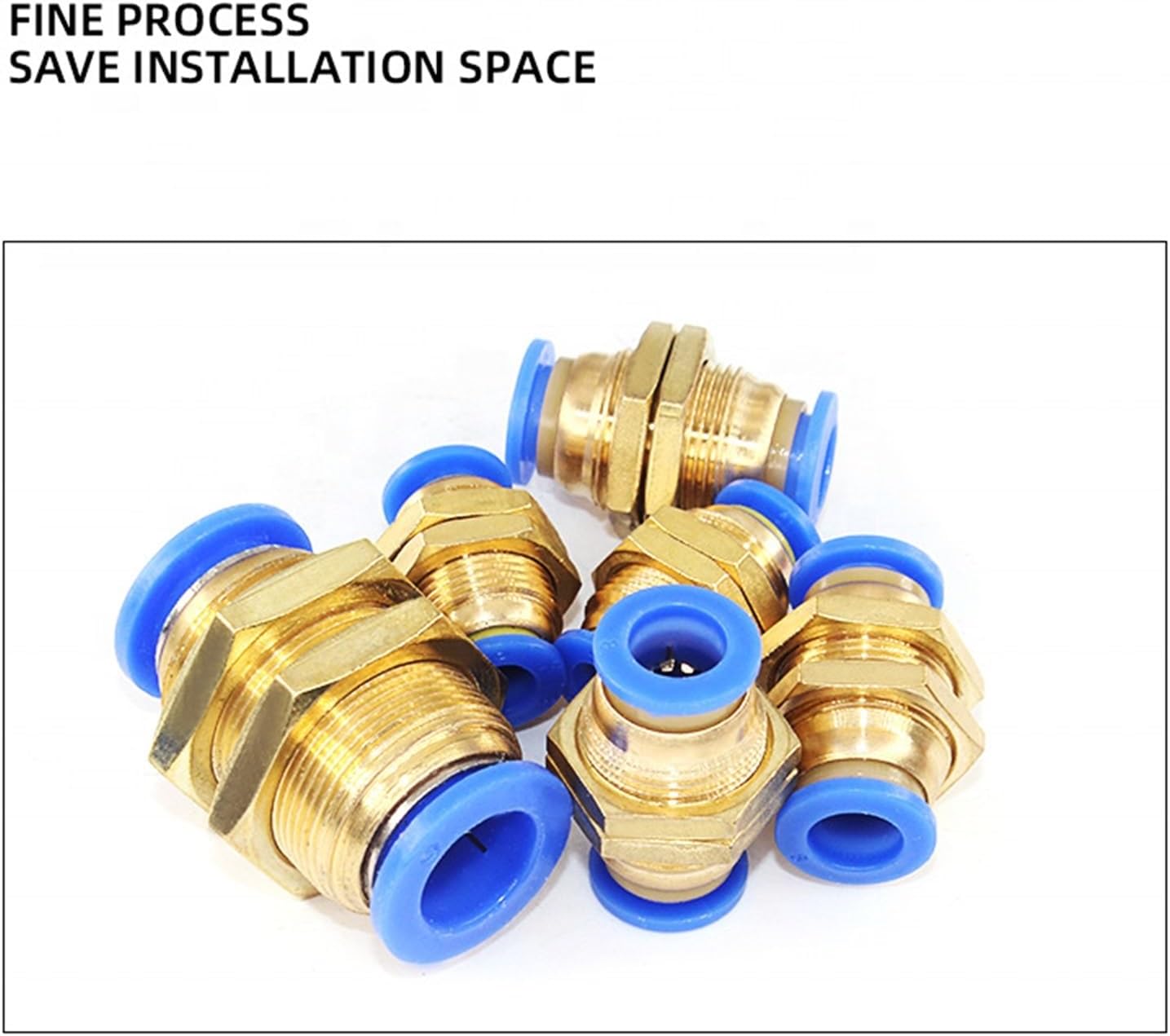 PM4/6/8/10/12MM Brass Pneumatic Fitting Straight Connector One-Touch Union Air Hose Pipe Fittings 5Pcs(PM12)