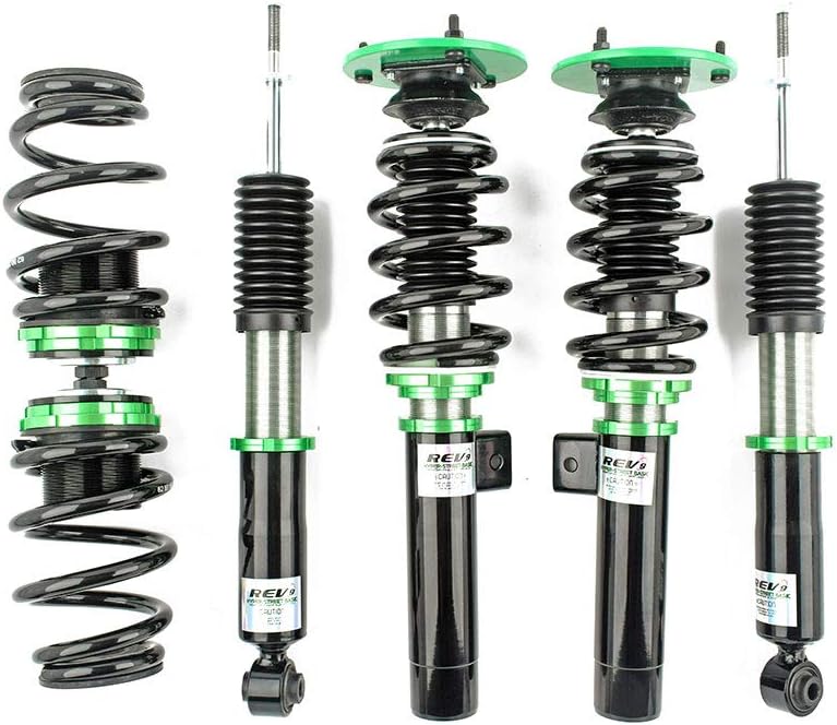 Rev9 R9-HPX-1051_2 Hyper-Street ONE Adjustable Coilovers Lowering Kit, 16 Damping Levels, Compatible With BMW 3-Series Coupe/Convertible RWD (E46) 2000-06