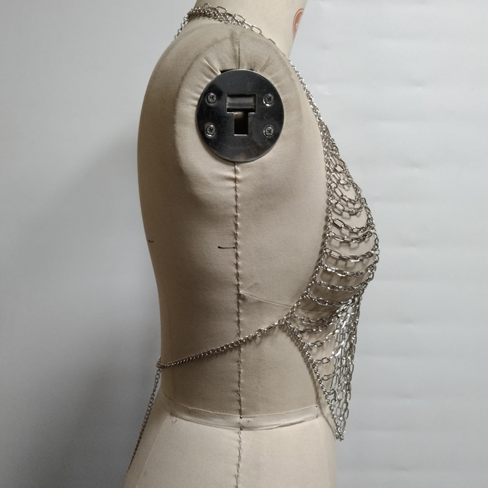 Chaîne de corps avec pendentif croix en strass pour femme, dos nu, caraco court pour fêtes et festivals