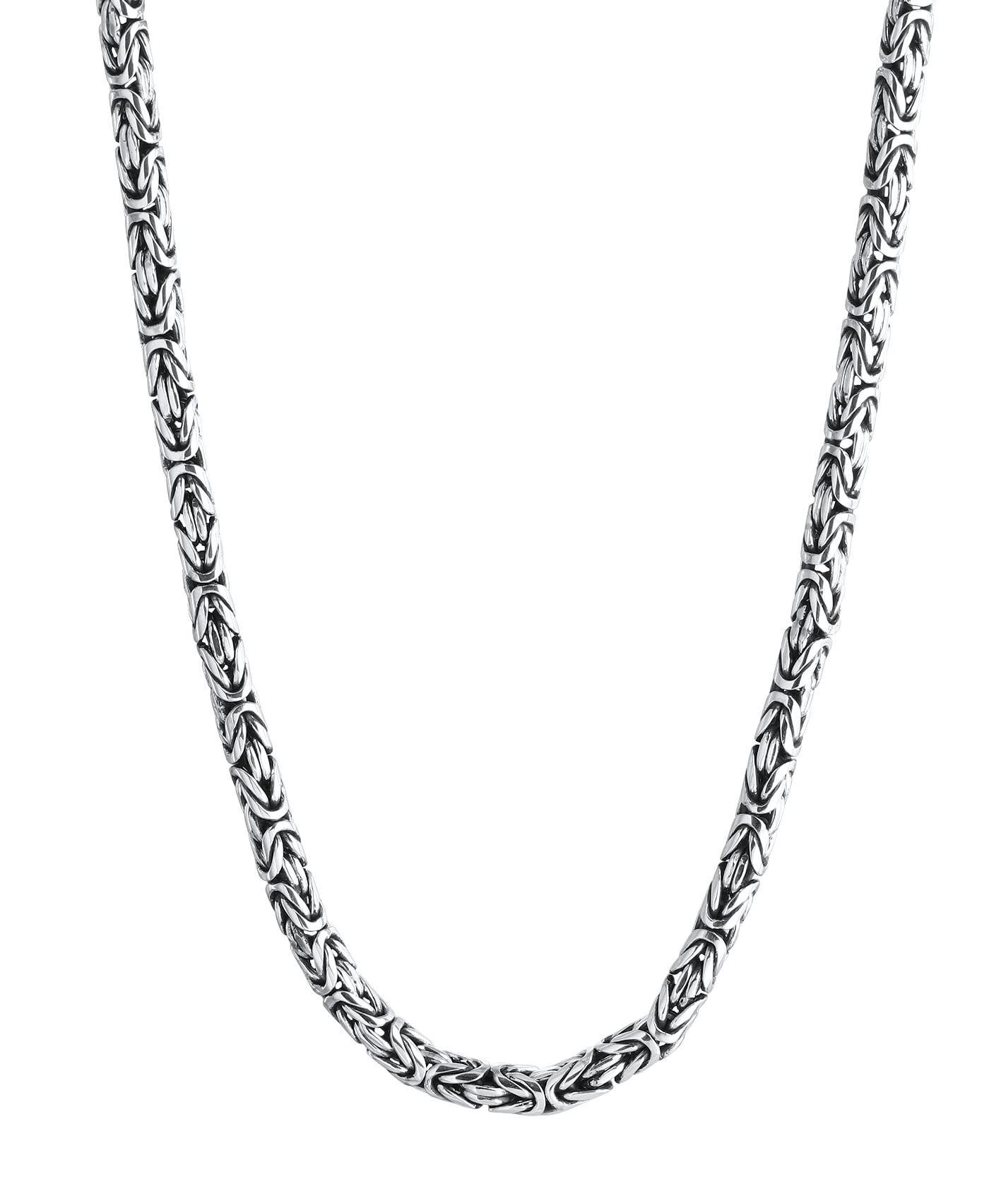 Kuzzoi massive 925 Sterling Silber Königskette Herren Halskette, Dicke 5mm, Länge 50cm / 60cm, mit Schmuckbox - 345053
