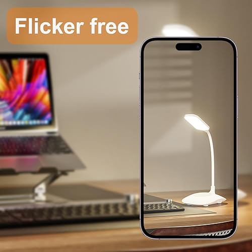 Miniatura 7 de Lámpara de escritorio LED con carga inalámbrica, control táctil, luz de oficina regulable, cuidado de los ojos, lámpara de mesa de cuello de cisne