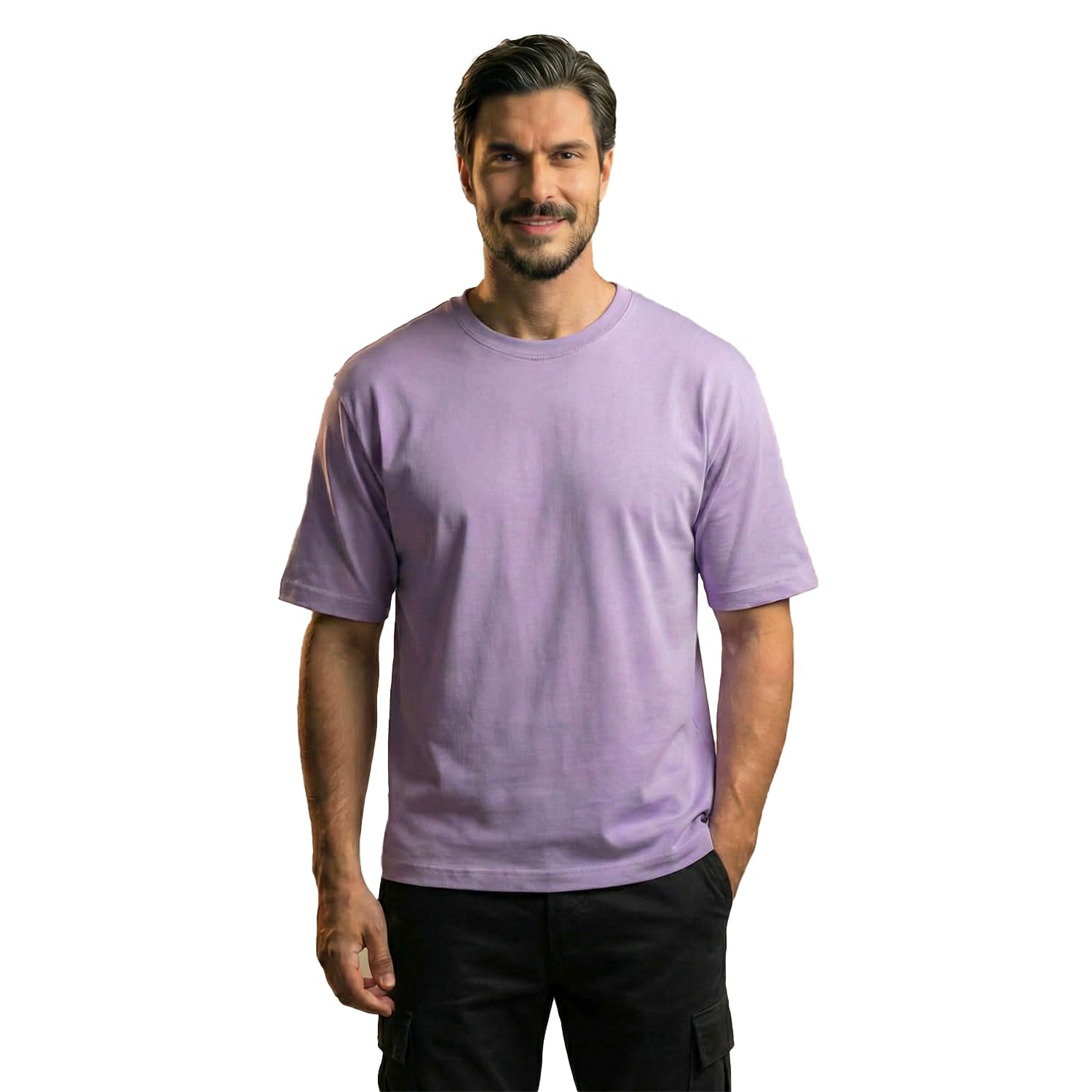 Men’s Urban Drift Solid Oversized T-Shirt, Cotton Drop Shoulder T-Shirt for Men-image-5