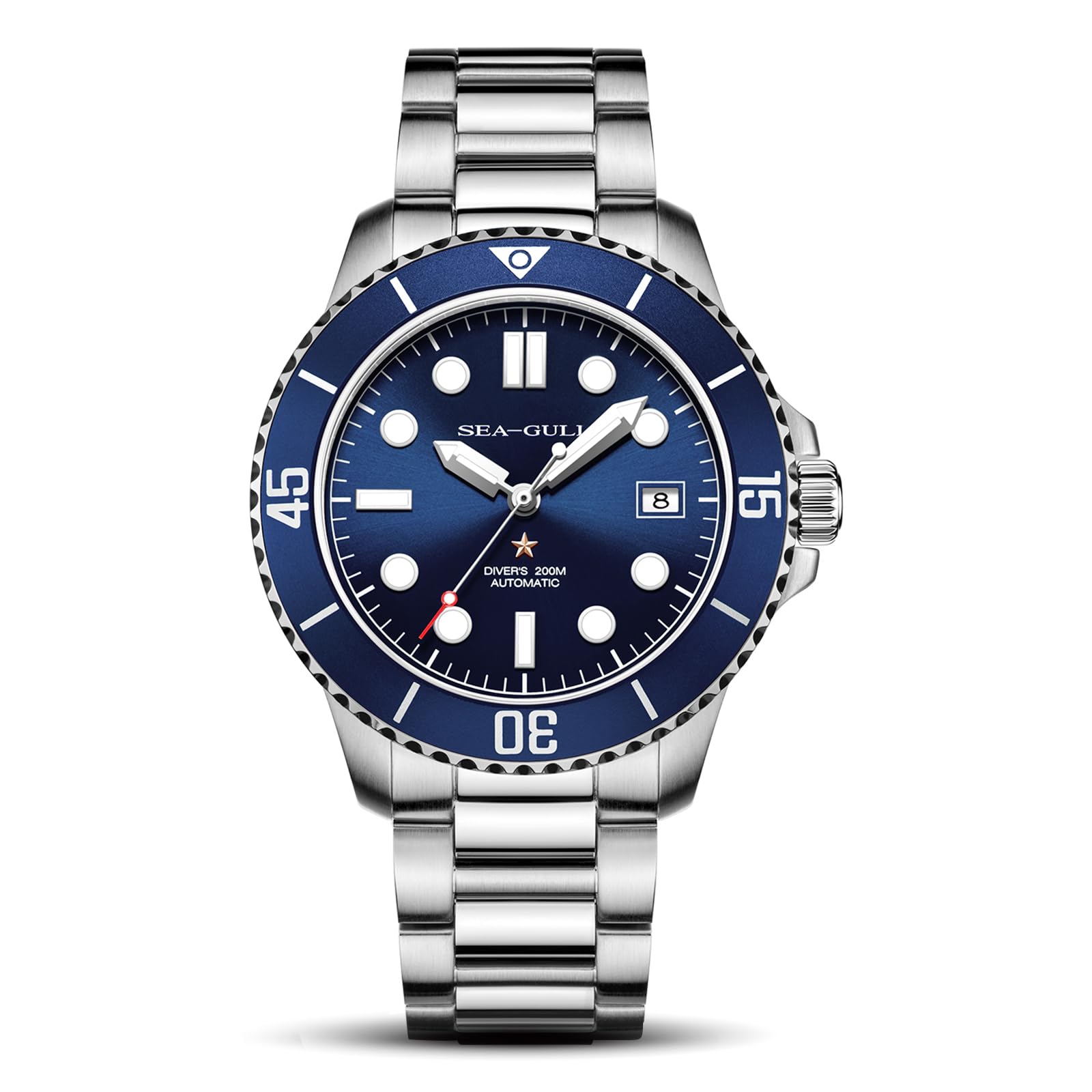 SEA-GULL Men's Automatic Mechanical Diving Watch, 200m Waterproof Business Dress Luminous…