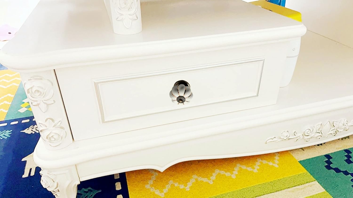10 Pcs Vintage Ceramic Pumpkin Cabinet Knobs, Kitchen Cabinet Drawers Dresser Cupboard Pull Handles Door Pulls with 3 Kinds of Screws(White)