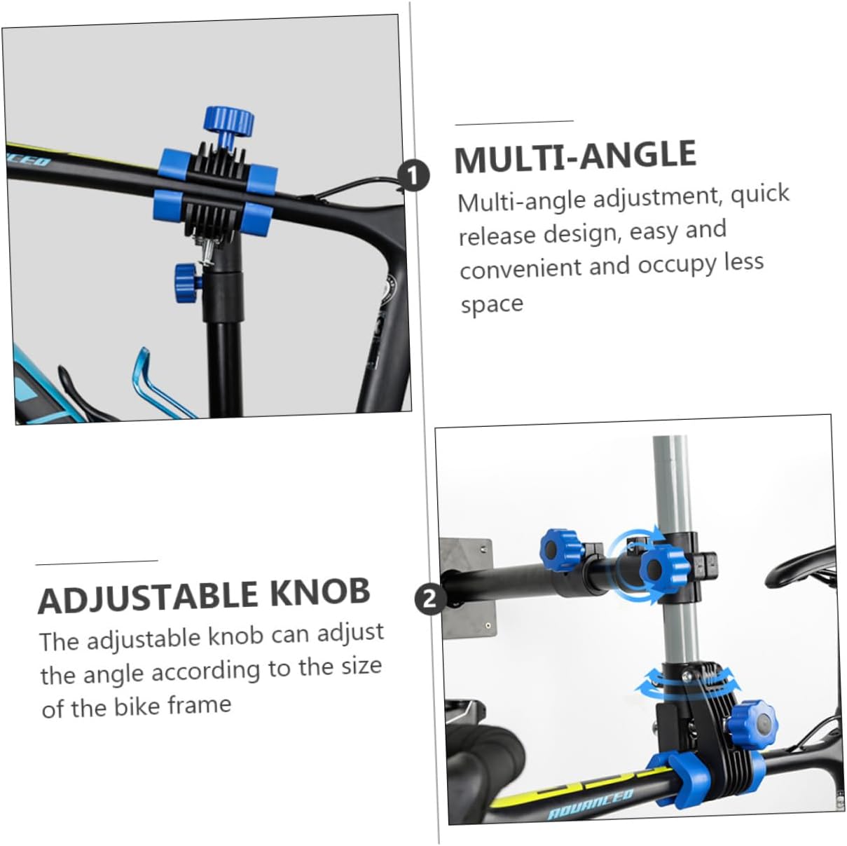 SUPVOX Maintenance Rack Bike Parking Wall Mount Bike Hanger Display Rack Telescopic Pole Pads Rotation Home Mechanics