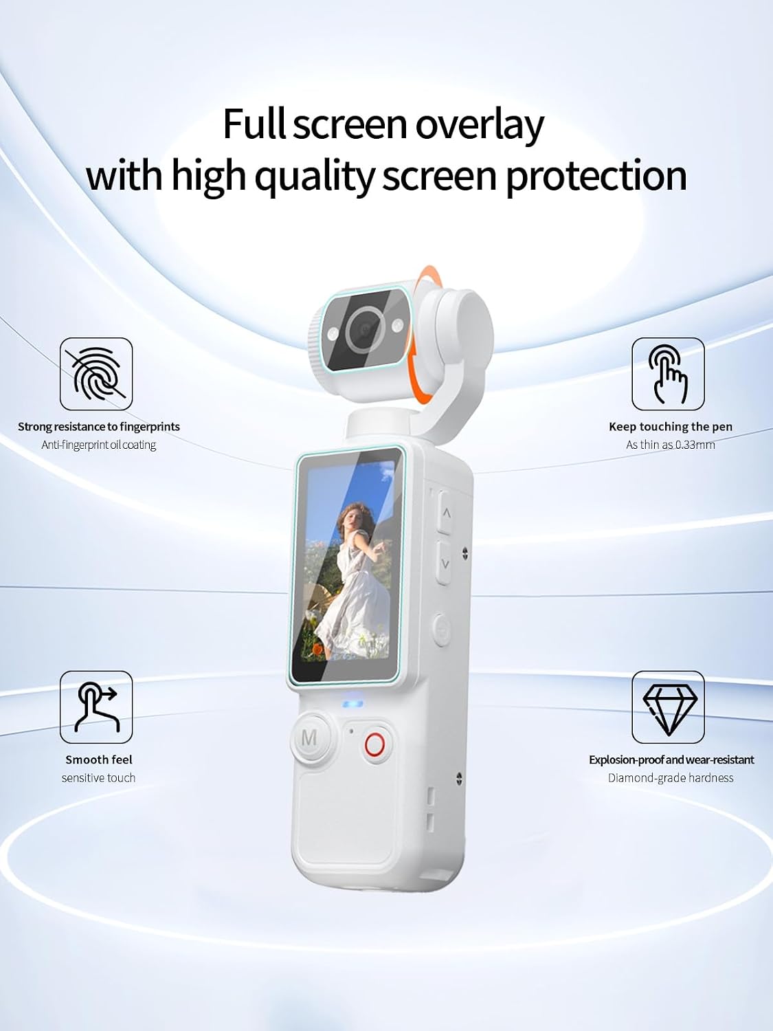 Screen Protector for W & O Q7 Vlogging Camera, High-definition Scratch Resistant Nanofilm Film,HD Clear,Bubble Free with Easy Installation Kit,1 Set image 2