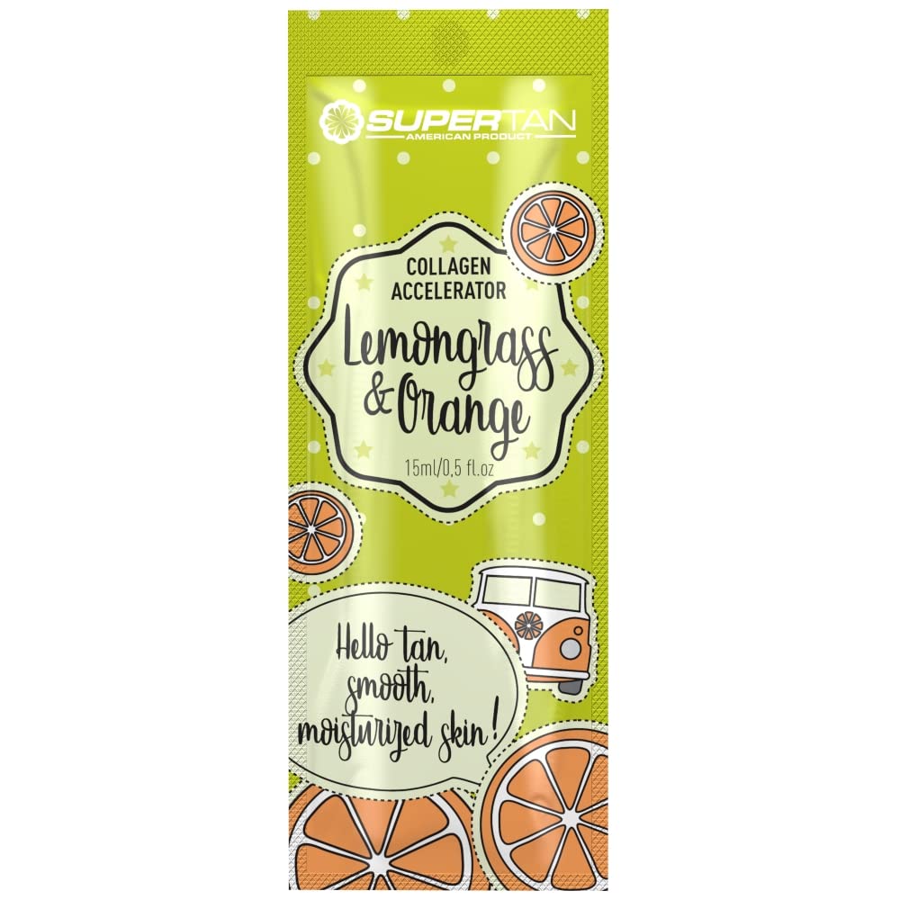Supertan Lemongrass & Orange collagen accelerator sunbed tanning lotion cream 15ml sachet