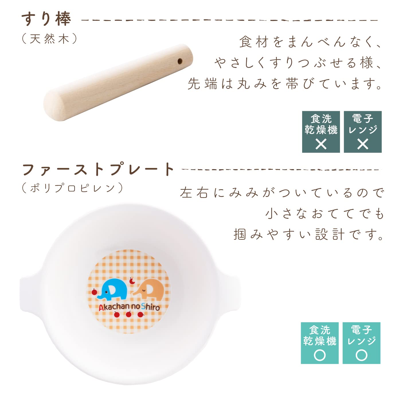 Amazon | 赤ちゃんの城 ベビー食器セット ぞうさん 離乳食食器セット 