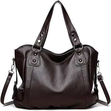 Womens Shoulder Bag Shopper Large Handbag Handbag Womens Handbag Made of PU Leather Bag Hobo Womens Bag Shoulder Bag Bags for Women Mother Dark Brown