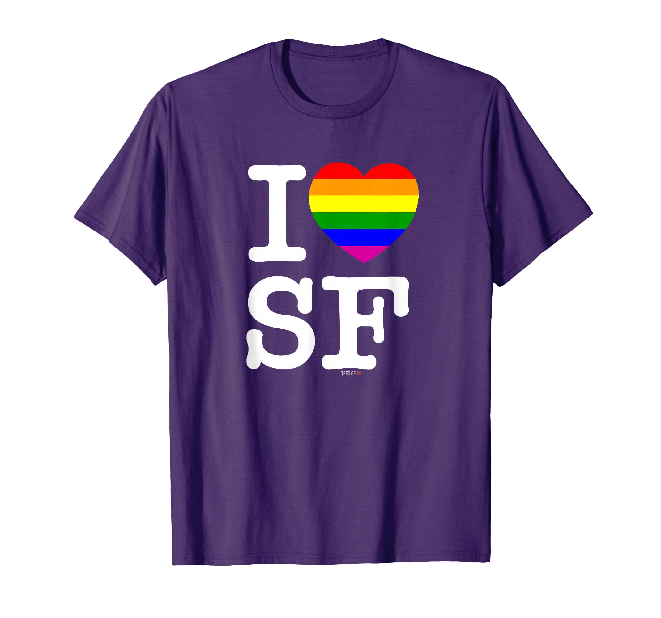 I Love San Francisco T-Shirt White, LGBTQ Rainbow Heart T-Shirt