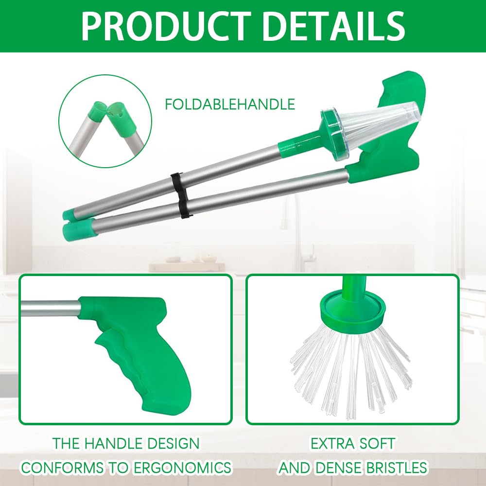 Attrape-araignées Extra-long – Manche 78,5 Cm, Pliable, Poils Doux – Capture Sûre Sans Blesser