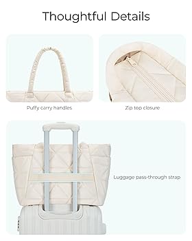Amazon.com | BAGSMART Tote Bag for Women, Puffy Tote Bag