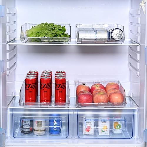 Miniatura 7 de Dispensador de latas de soda ajustable para refrigerador, organizador de bebidas PET de ancho expandible, organizador de refrigerador apilable que