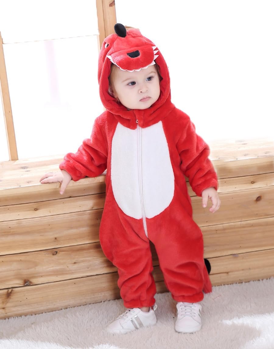 CuteOn Toddler Halloween Costume Onesie Cosplay Romper Christmas Infants Baby Costume Dinosaur 6Months-3Years - Image 4