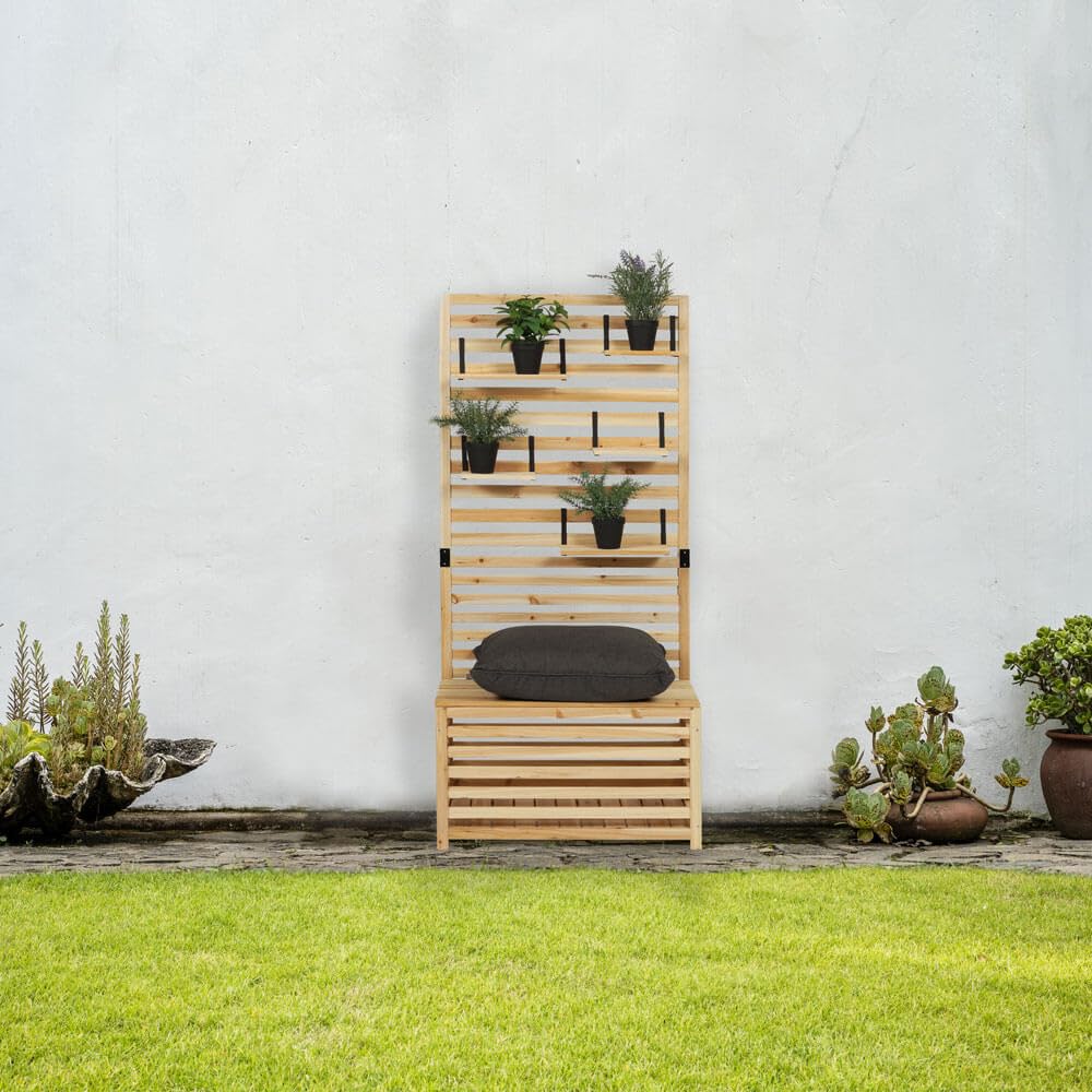 Home Deluxe - Balkon-Sichtschutz - Orelia - Maße 80 x 40 x 171 cm I Gartenbank Sichtschutz Gartentruhe