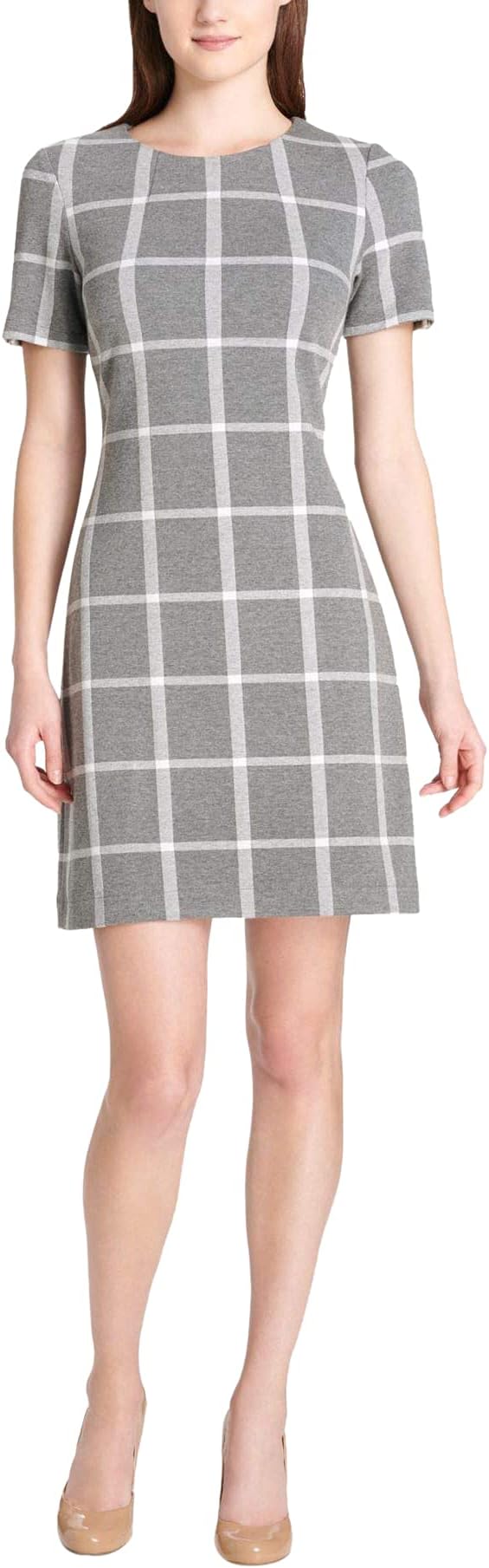 plaid dress grey