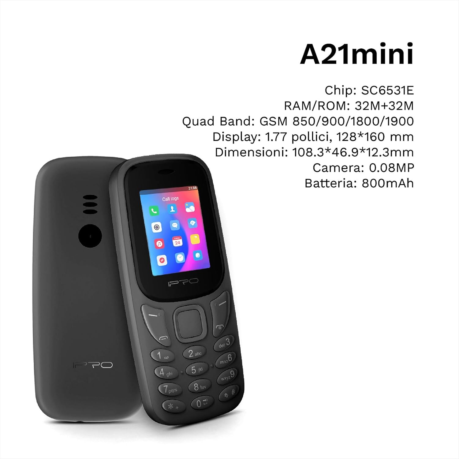 IPRO A21 Mini with key specifications