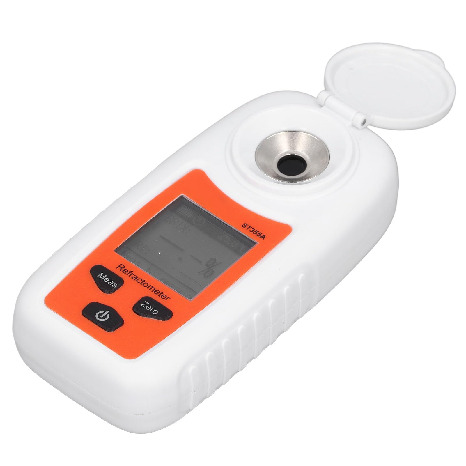 FTVOGUE Medidor de Azúcar de Mano Refractómetro Portátil con Compensación Automática de Temperatura para Jugo de Frutas Elaboración de Bebidas de Vino 0-55% Contenido de Azúcar Pantalla LCD Sensor