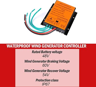 1500W-4500W MPPT Wind Turbines Generator Charge Controller,Waterproof Battery Charge Controller Regulator for All Kinds of Wind Turbines(12V/24V/48V)