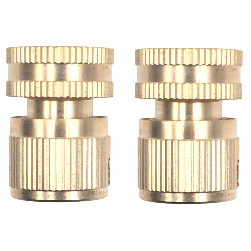 Ancllo Women's 2 Pack Garden Hose Quick Connect,3/4 Inch Brass Thread Tap Connector Male Quick Connector Adapter Hose Connectors Hose Fittings For Car Wash Guns Garden Irrigation Systems