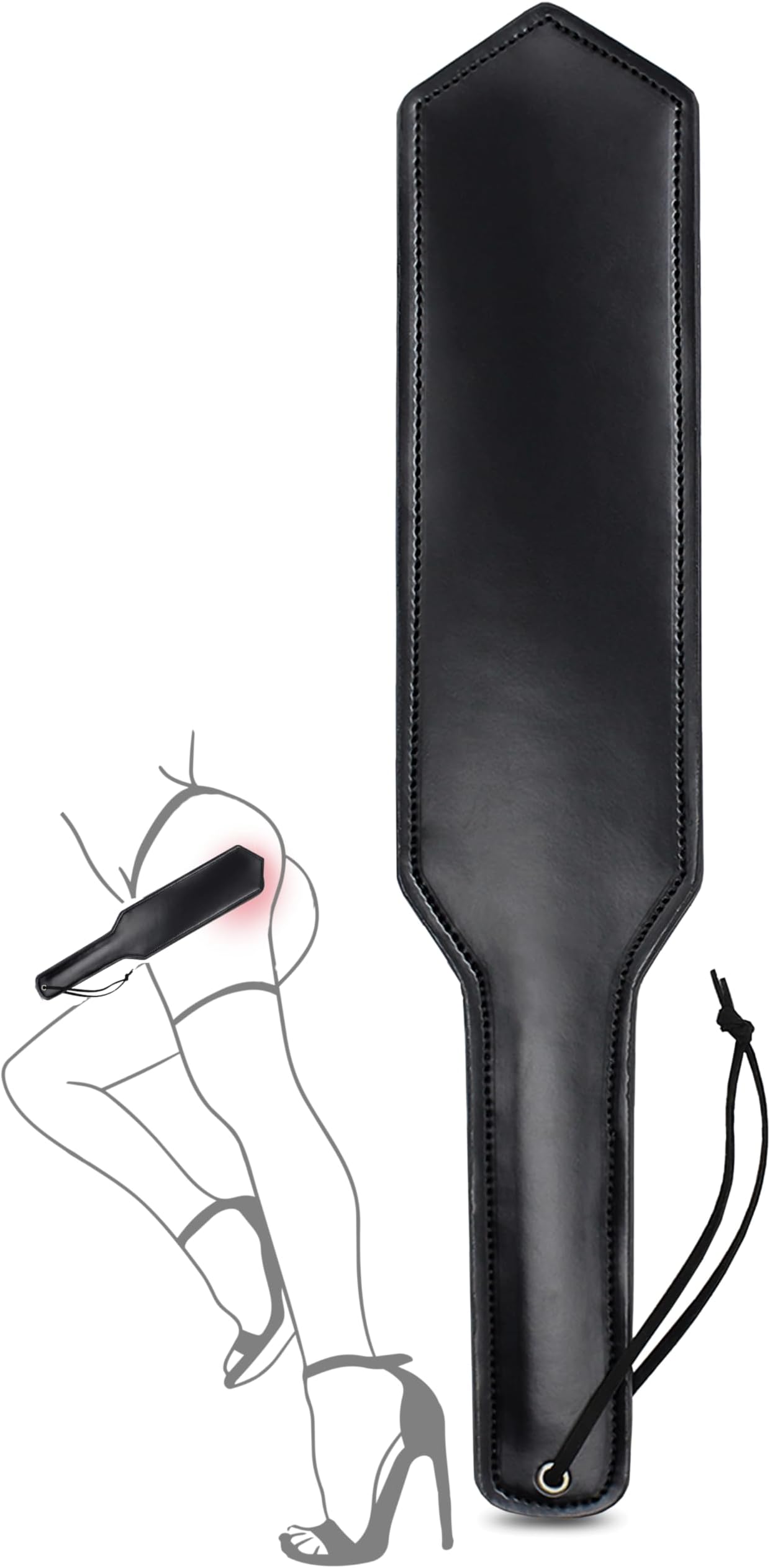 PASTOS Sex Paddle Leather 16" Adult Paddle Flogger for Sex PU Leather Sex Whip Adult BDSM Paddle Sex Play Costumes Cosplay Bondage Rore Play Spanking Paddle