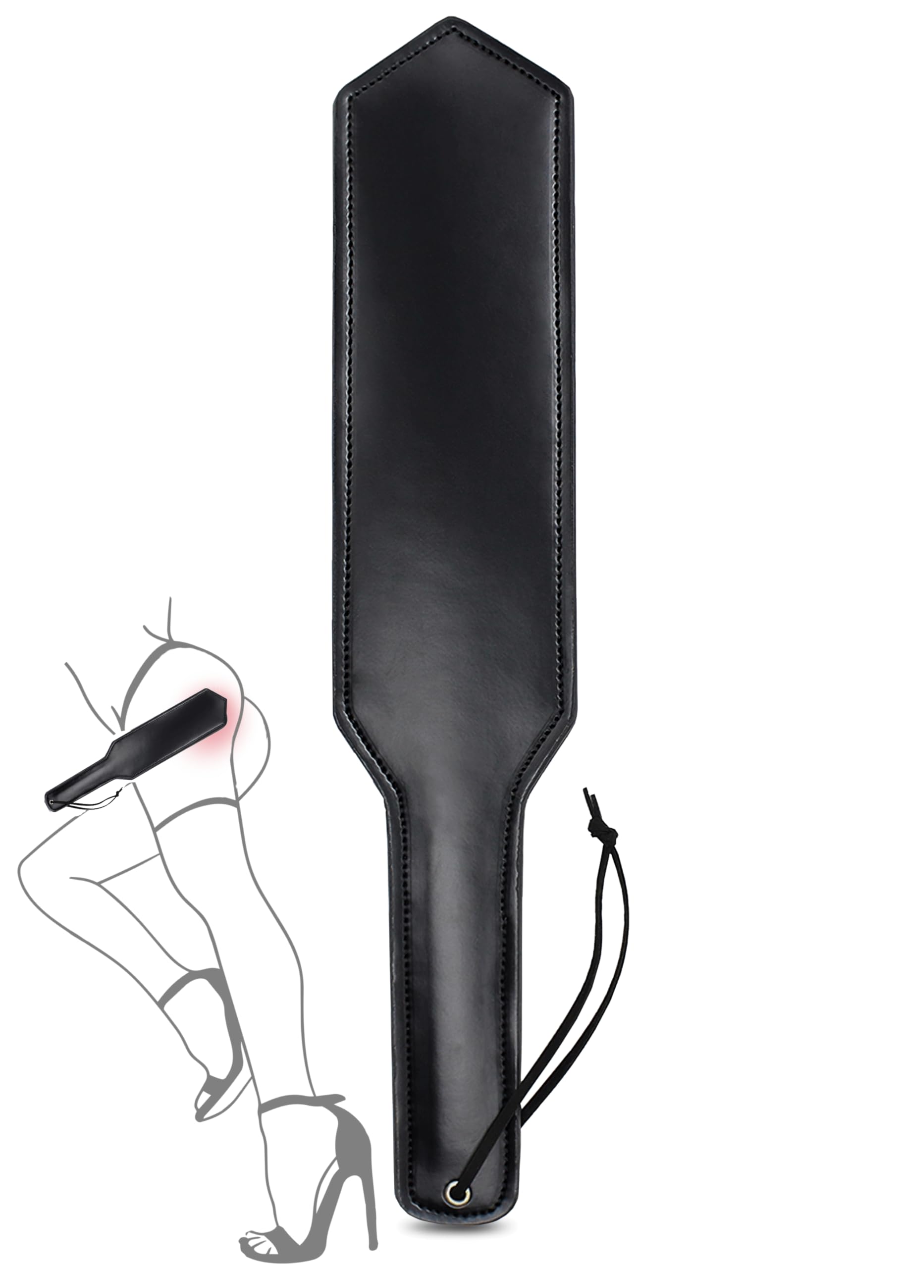 PASTOS Sex Paddle Leather 16" Adult Paddle Flogger for Sex PU Leather Sex Whip Adult BDSM Paddle Sex Play Costumes Cosplay Bondage Rore Play Spanking Paddle