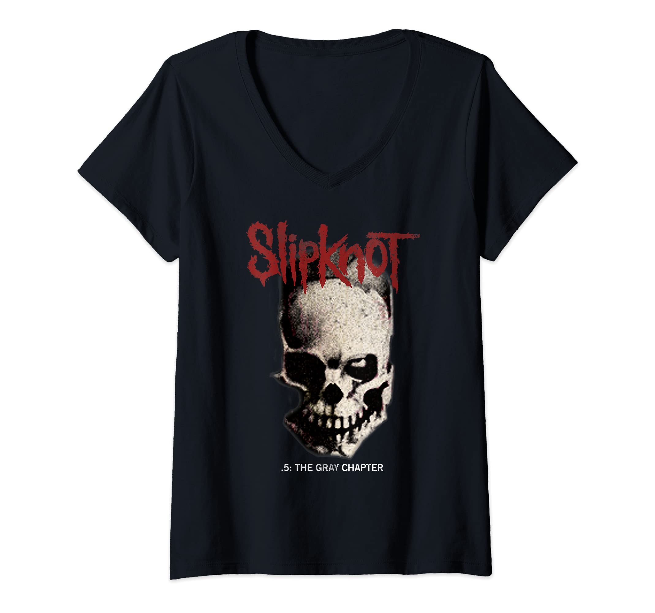 SlipknotWomens Slipknot Tribal Skull Back V-Neck T-Shirt