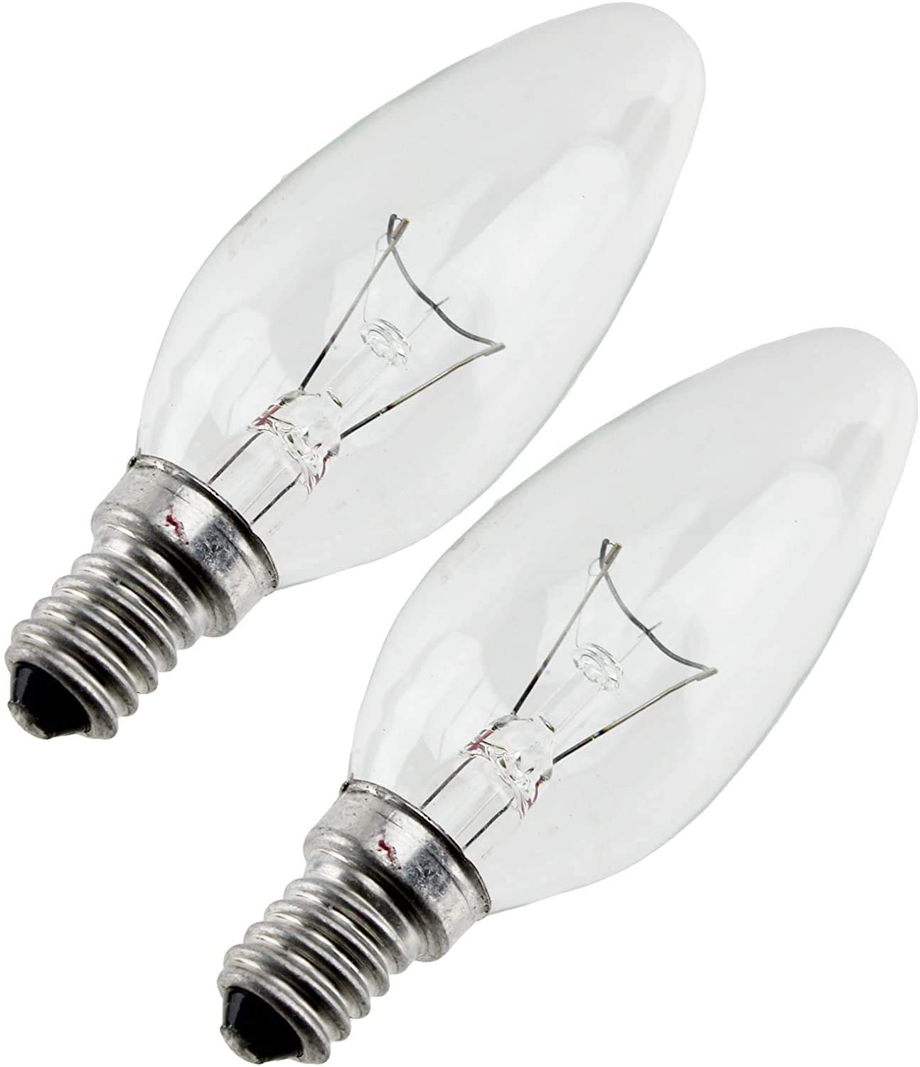 SPARES2GO Candle Bulbs Compatible with Dimplex Electric Fire/Heater (Pack of 2, 60 Watt)