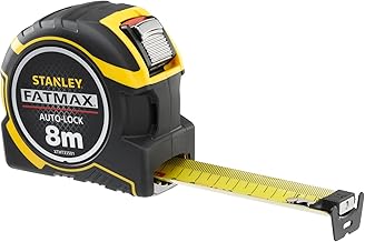 STANLEY FatMax Maßband Bandmaß PRO Autolock (Maßband 8 m Länge, 32 mm Klingenbreite, austauschbare Haken, Mylar Schutzschicht, mit Feststeller & Rücklauf, inkl. Gürtel-Clip) - XTHT0-33501