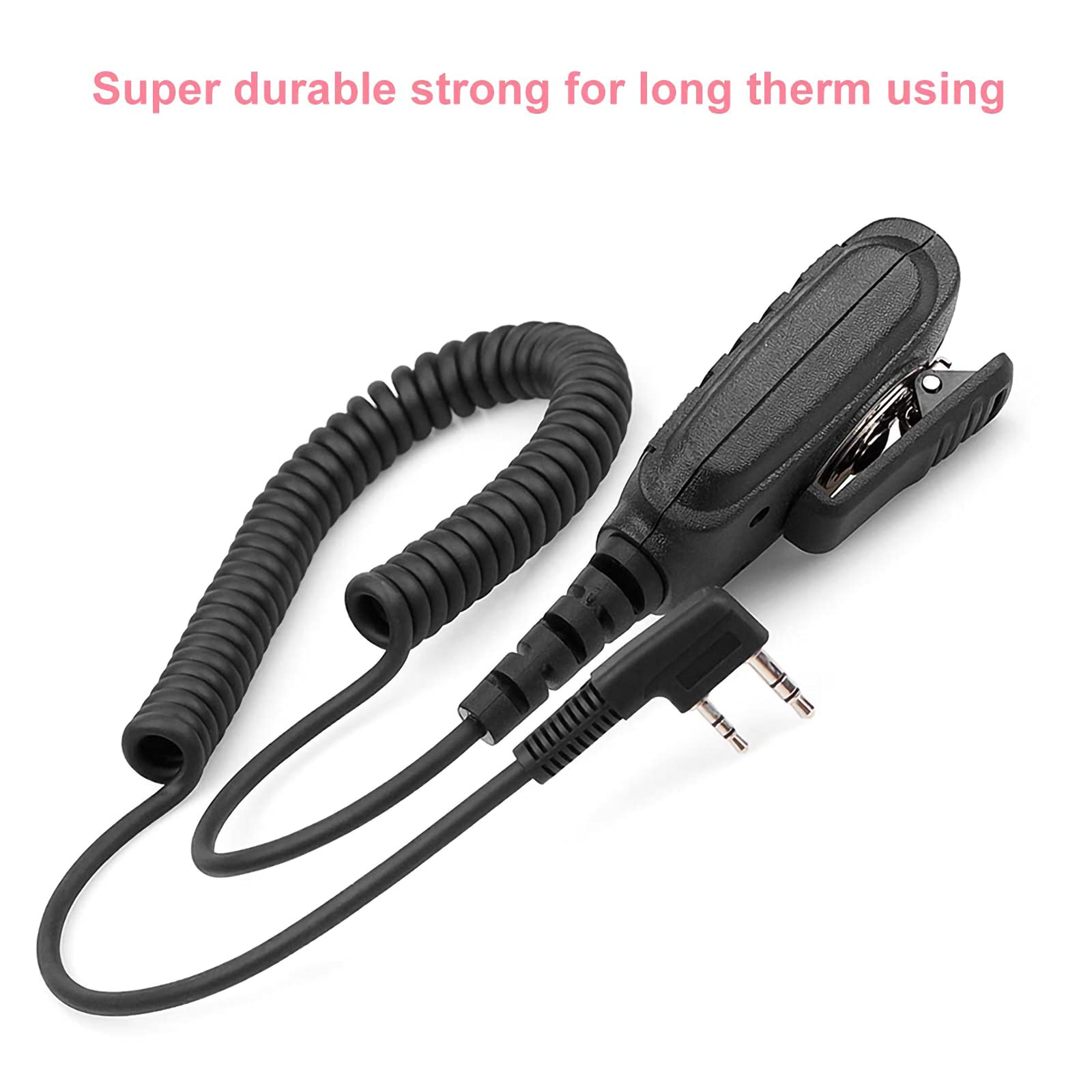 Retevis RS114 Walkie Talkie Altoparlante Microfono IP54 Impermeabile 2 Pin Compatibile RT24 RT27 RT5 RT5R Baofeng BF-888S UV-5R Kenwood HYT THT WOUXUN (1 Pezzo)