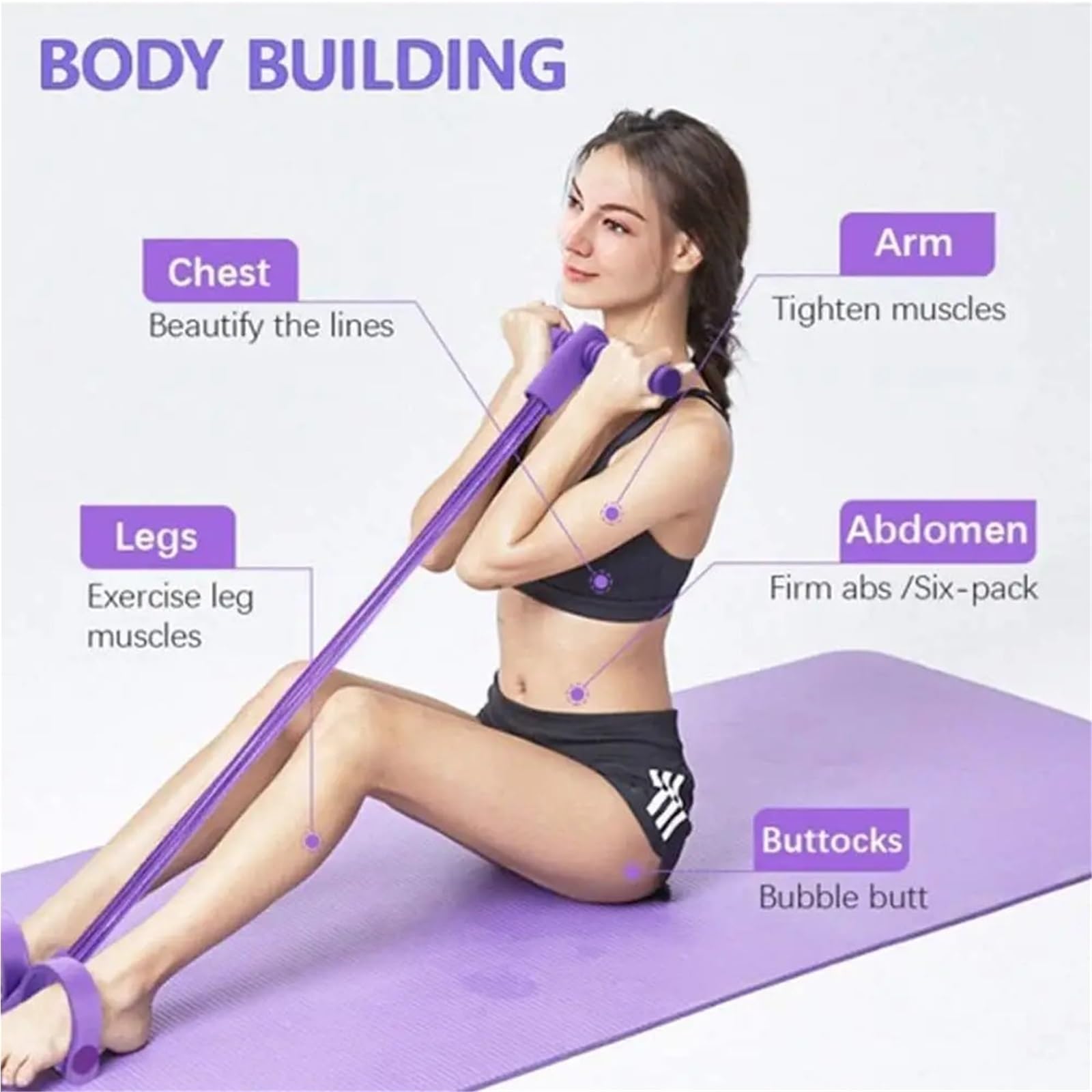 Kit de 4 Bandes résistance élastiques for Exercices Musculation et d'amincissement pour l'entraînement