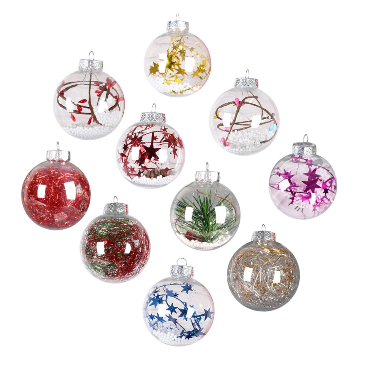 Zerodeko 20 Piezas Bola Transparente Bola Redonda Decoración Bola De Adornos Rellenable Adorno De Bola De De Navidad Claro Adornos De Navidad Bola Clara Hueco Árbol De Navidad
