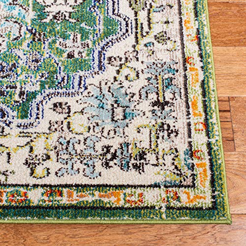 SAFAVIEH Contemporary Rug for Living Room Dining Room, Bedroom - Madison Collection, Short Pile, in Green and Turquoise, 91 X 152 cm - Image 4