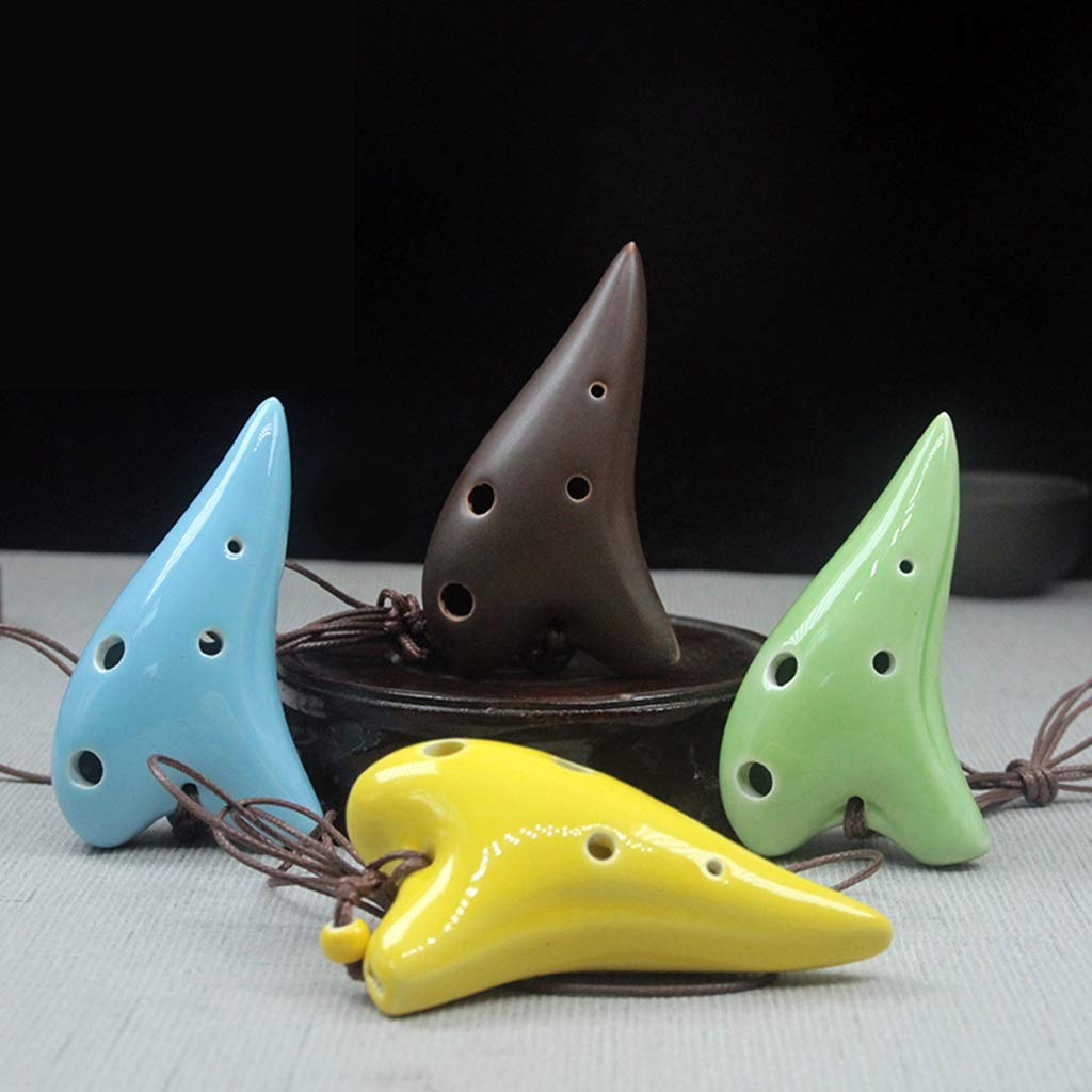 ocarina, Mini Ocarin in terracotta smaltata colorata con Do acuto a 6 fori, ornamenti artistici