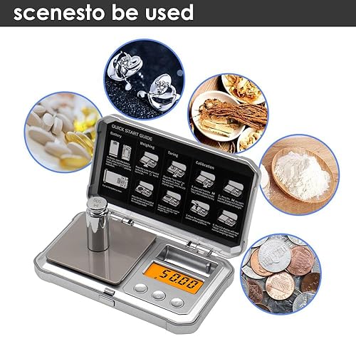 Miniatura 7 de Gram Scale Punk - Báscula digital de bolsillo, 10.58 oz0.00 oz, mini báscula de joyería de alta precisión, peso digital, gramos y onzas, pequeña